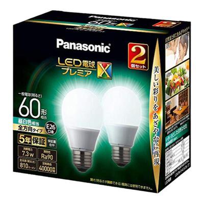 【日本直邮】松下LED灯泡x2 26mm/60w 自然光 全方位 LDA7NDGSZ62