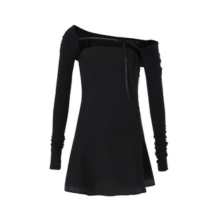 明星同款Notyourrose25超火假两件纯欲抹胸拼接收腰连衣裙