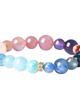 五行天然水晶手链8mm紫水晶