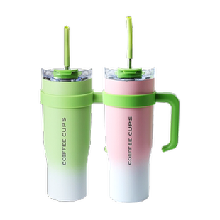 几物森林大容量巨无霸保温杯女生高颜值吸管水杯保冷冰霸杯