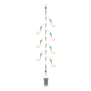 白条串钩线组七星钩钓组白光金钩7钩带笼子钓笼钩白条钩专杀鱼钩