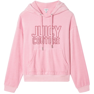 【棉天鹅绒】Juicy Couture橘滋卫衣女26秋季新款粉色烫钻上衣