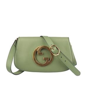 中古9新GUCCI古驰BLONDIE 肩背包浅绿色牛皮二手奢侈品包包