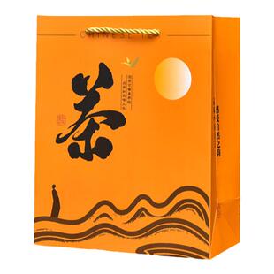 茗茶手提袋红茶绿茶一斤装礼品袋通用购物包装袋高档加厚白卡纸袋