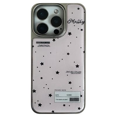 时髦少女粉色泼墨星星苹果手机壳