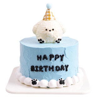 仟卓奶油小狗蛋糕装饰摆件卡通网红生日黄油小熊狗头巧克力插件
