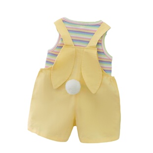 女童套装夏季2026新款洋气时髦小童装女宝宝背带裤两件套儿童夏装