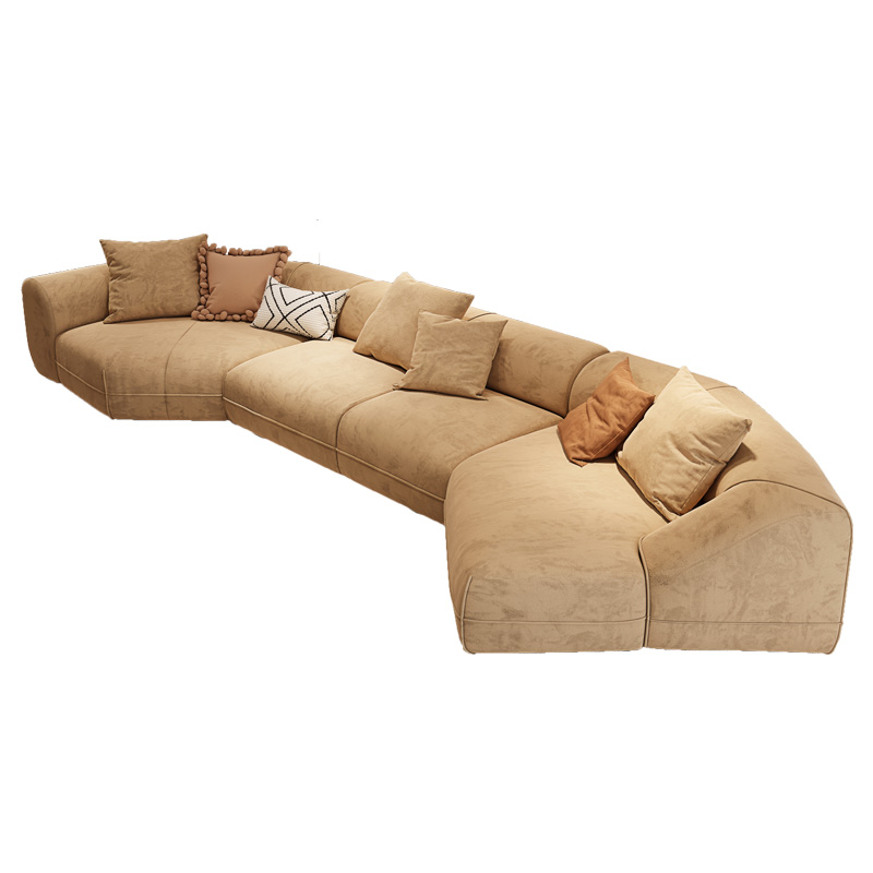 纳威异形转角沙发大户型客厅弧形现代轻奢意式极简新款奶油侘寂风