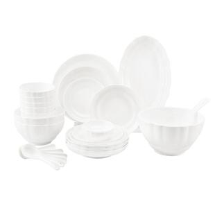 玛戈隆特海棠本色骨瓷成套餐具乔迁结婚礼品新婚礼品碗碟套装家用