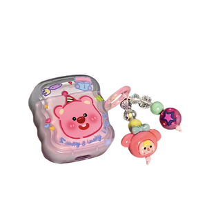 适用Airpods Pro耳机保护套韩国可爱卡通苹果耳机套AirPods1/2代保护壳透明带吊坠airpods新3代蓝牙耳机壳女