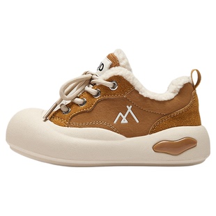 MQD马骑顿加绒板鞋女童2026秋冬新款厚底棉鞋保暖毛毛鞋外穿舒适