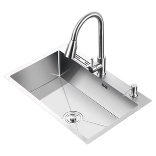 JIOA-不锈钢水槽3MM加厚手工拉丝单槽耐用家用厨房洗菜盆洗碗池