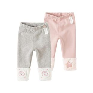 戴维贝拉儿童裤子女童打底裤冬装女宝宝加绒裤婴儿童装女小童外穿