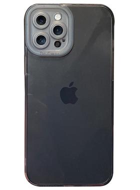 佳子秀透黑色适用iphone13promax手机壳14pro透明11苹果12硅胶套直边xr男iphone15全包镜头xs简约15promax软