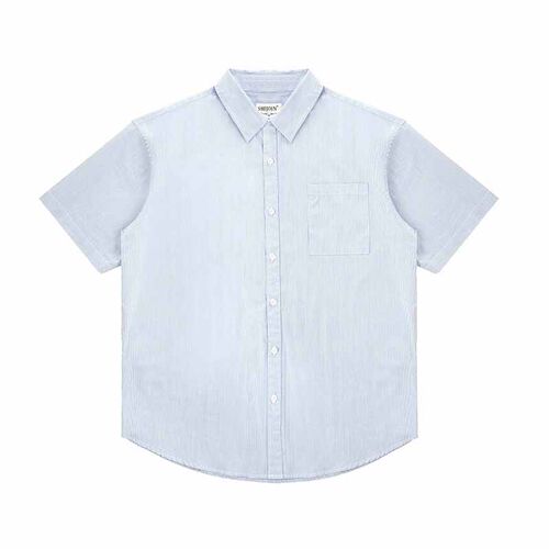 SHIJOIN原创FUNDAJOIN浅蓝色条纹衬衫宽松百搭200179薄款短袖衬衣