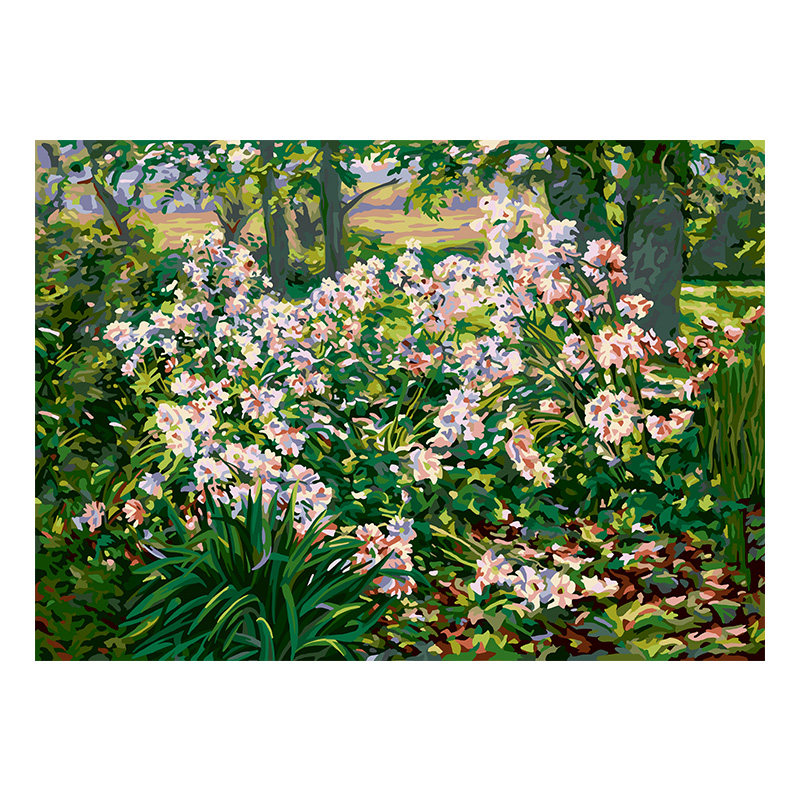 自油自画DIY数字油画风之花