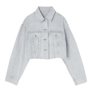 SLY 春季新品清爽大版廓形短款牛仔夹克外套女030GSA10-1080