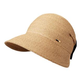 日本正品ca4la蝴蝶结草帽 可折叠防晒草编鸭舌帽遮阳报童帽女夏季