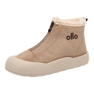 2025冬季新款老北京棉靴女加绒保暖高帮雪地靴休闲防滑软底妈妈鞋