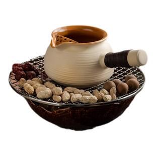 围炉煮茶烤奶罐古法煮茶壶云南土陶罐罐奶茶陶壶可干烧茶壶电陶炉