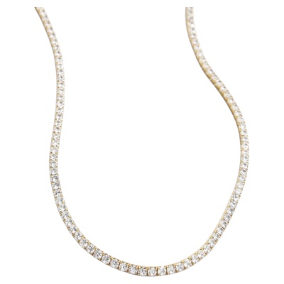 TENCOO彩色锆石项链ins风网球项链百搭叠戴超闪锆石