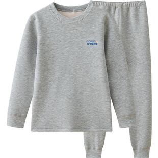 红豆青少年保暖内衣加绒加厚色纺秋衣秋裤初中高中生打底冬季套装