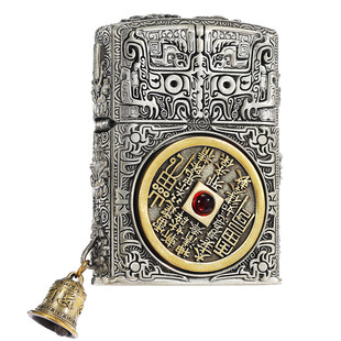 Zippo打火机重甲古铜山鬼花钱转盘官方正版煤油防风送礼正品外壳