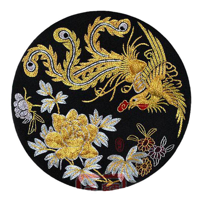 60*立体盘金绣苏绣系列凤穿牡丹