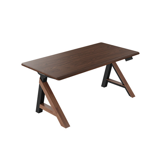 乐歌SE6电动升降桌实木黑胡桃木电脑桌办公桌双电机智能电动升降