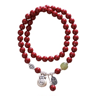 免费刻字双圈保真朱砂手串女款正品旗舰店显白足银福袋手链礼物