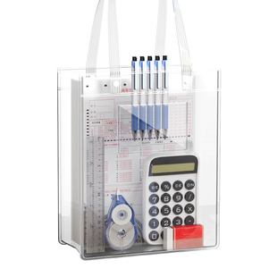 手提透明袋大容量文件袋明星周边应援扇收纳袋单肩包应援棒小卡娃娃挂件追星神器演唱会粉丝线下追星女收纳包