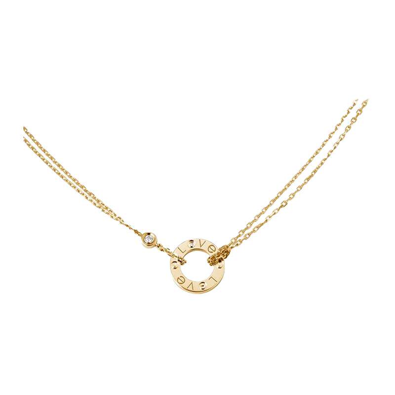 【自营】中古99新地亚Cartier LOVE系列项链 18k黄金钻石女士项链