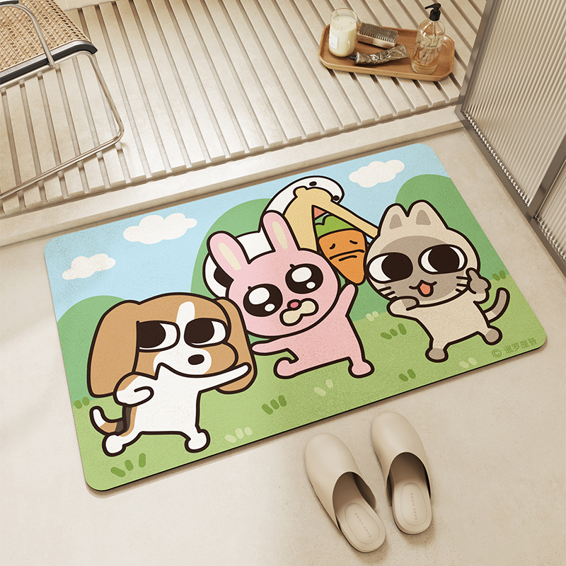 KKV暹罗厘普系列科技布地垫家居进门地毯家用浴室门口防滑垫子