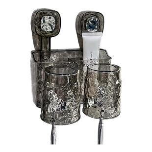 吸盘牙刷置物架壁挂式免打孔卫生间轻奢牙刷架高端牙杯牙膏架子