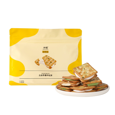 米惦手撕牛轧饼尝鲜装牛轧糖夹心香葱饼干抹茶新口味网红休闲零食
