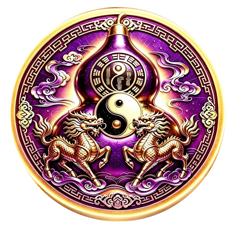 紫金双麒麟葫芦贴门对门解决安宅入户门牌八卦大门对邻居贴纸隐形