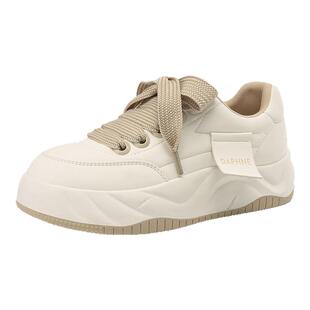 达芙妮小白鞋女鞋2026新款春秋厚底增高面包鞋百搭配裙子休闲板鞋