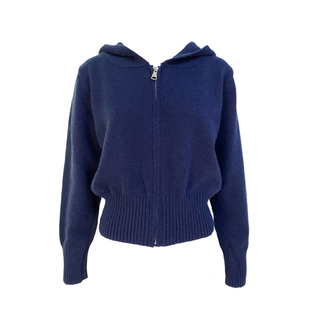 BM软糯风连帽毛衣 赵露思许妍同款质感老钱通勤拉链开衫收腰外套