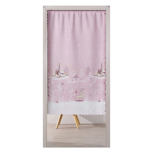 门帘布艺新款卧室洗手间家用半截短门帘隔断帘遮挡帘魔术贴免打孔