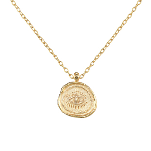 sanswood森吾《神谕》复古钱币吊坠项链简约通勤磨砂质感锁骨链女