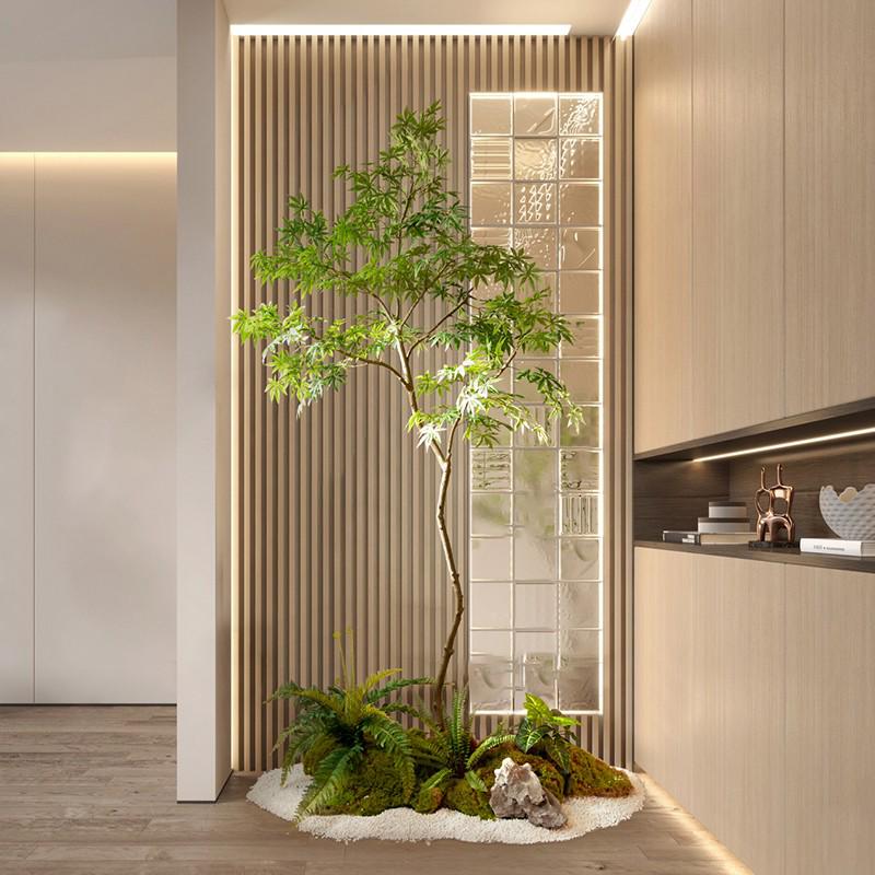 森空间仿真绿植造景入户楼梯橱窗微景观玄关角落植物摆件苔藓软装