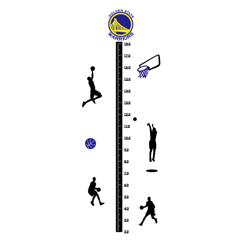 nba篮球宝宝房间客厅装饰身高贴
