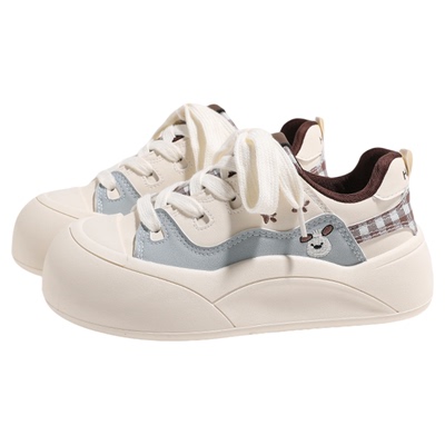 环球小白鞋女款厚底面包鞋