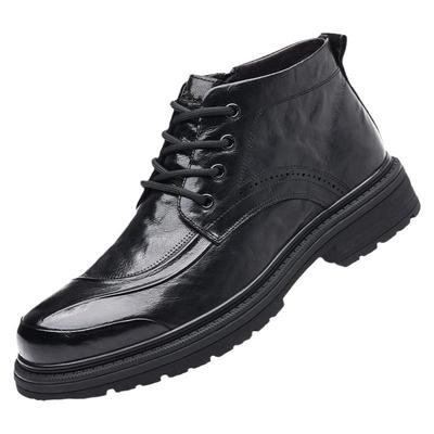 木林森男鞋头层羊皮加绒棉皮鞋男