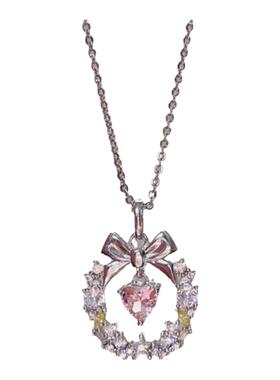 然然合金花环项链甜美锁骨链爱心