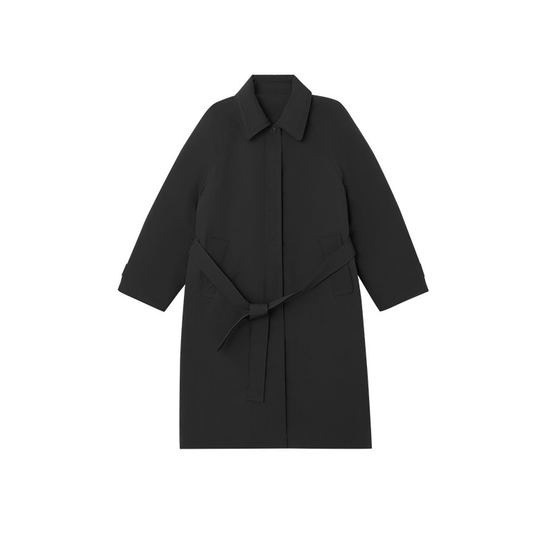 THESOONG/风衣鹅服 90白鹅绒羽绒服女秋冬中长款系带风衣外套9565