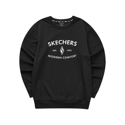 斯凯奇男女同款秋冬黑色卫衣