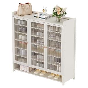 家用门口2025爆款新款免安装鞋架带门收纳防尘鞋柜楠竹多层折叠竹