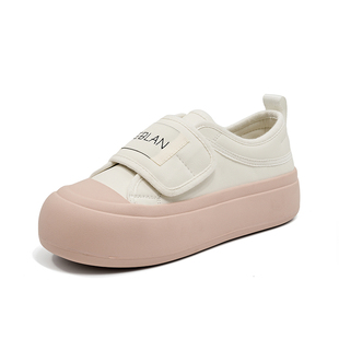 EBLAN/伊伴【99清仓福利】厚底面包鞋女2025夏季新款百搭小白鞋子