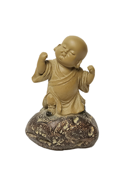 林昭发小沙弥禅意茶道人物石雕